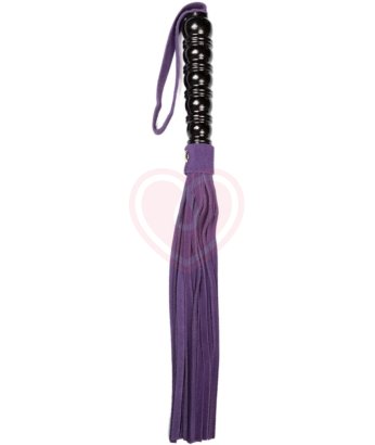 Плеть из замши с рельефной ручкой фиолетовая