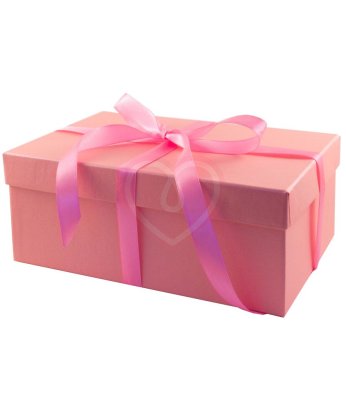Подарочная коробка 21х14 см розовая 