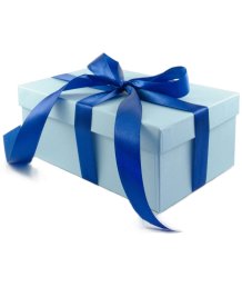 Подарочная коробка 21х14 см голубая