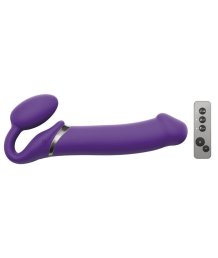 Безремневой страпон с вибрацией и пультом управления Strap-on-me XL фиолетовый