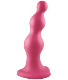 Рельефный фаллоимитатор Strap-On-Me Dildo Plug Beads размер M 13,8 см розовый
