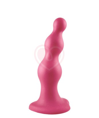 Рельефный фаллоимитатор Strap-On-Me Dildo Plug Beads размер L 14,8 см розовый