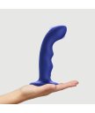 Вибратор с пульсирующей головкой Strap-On-Me Tapping Dildo Wave M синий