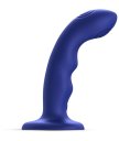 Вибратор с пульсирующей головкой Strap-On-Me Tapping Dildo Wave M синий