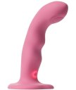 Вибратор с пульсирующей головкой Strap-On-Me Tapping Dildo Wave M розовый