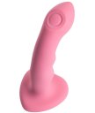 Вибратор с пульсирующей головкой Strap-On-Me Tapping Dildo Wave M розовый