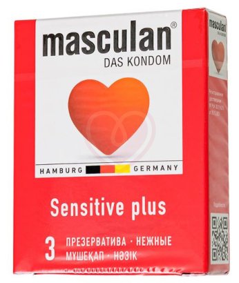 Тонкие презервативы Masculan Classic Sensitive розового цвета 3 шт