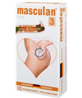 Рельефные продлевающие презервативы Masculan Ultra Long Pleasure 10 шт