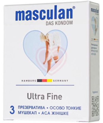 Ультра тонкие презервативы Masculan Ultra & Fine с обильной смазкой 3 шт