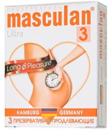 Рельефные продлевающие презервативы Masculan Ultra Long Pleasure 3 шт