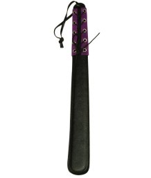 Кожаная шлепалка Bad Kitty Paddel чёрно-фиолетовая
