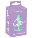 Рельефная анальная пробка Cuties Plugs зеленая