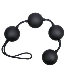 Силиконовые анальные шарики Velvet Balls Triple чёрные