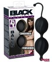 Шарики вагинальные на твёрдой сцепке Black Velvets чёрные