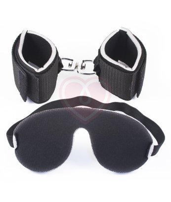 Набор мягкие наручники и маска Bad Kitty Wristcuffs Eyemask