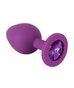 Силиконовая пробка с фиолетовым кристаллом Colorful Joy большая