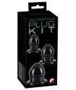 Набор из 3 чёрных анальных пробок Plug Kit чёрные