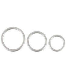 Набор из 3 эрекционных колец Metallic Silicone Cock Ring Set