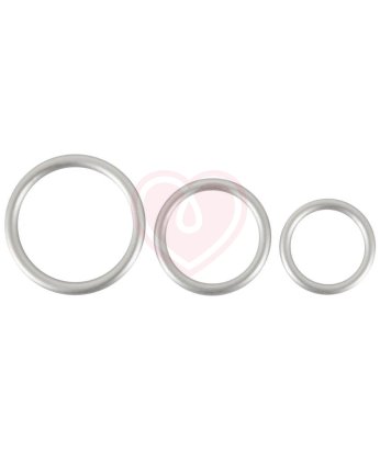 Набор из 3 эрекционных колец Metallic Silicone Cock Ring Set