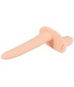 Гладкий двухсторонний страпон с вибрацией на ремешках Vibrating Double Strap-On