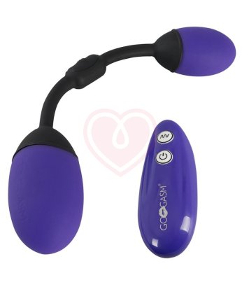 Анальный и вагинальный шарики GoGasm чёрно-фиолетовые