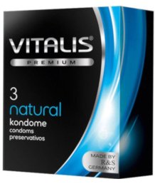 Классические презервативы Vitalis Premium Natural 3 шт