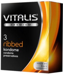 Ребристые презервативы Vitalis Premium Ribbed 3 шт