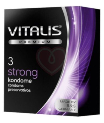 Сверхпрочные презервативы Vitalis Premium Strong 3 шт