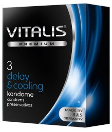 Презервативы Vitalis Premium Delay & Cooling охлаждающие 3 шт