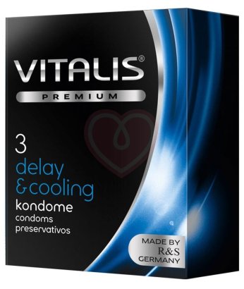 Презервативы Vitalis Premium Delay & Cooling охлаждающие 3 шт