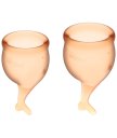 Набор из 2 менструальных чаш с хвостиком Satisfyer оранжевый