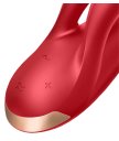 Вибратор Satisfyer Double Flex с двумя клиторальными кончиками красный