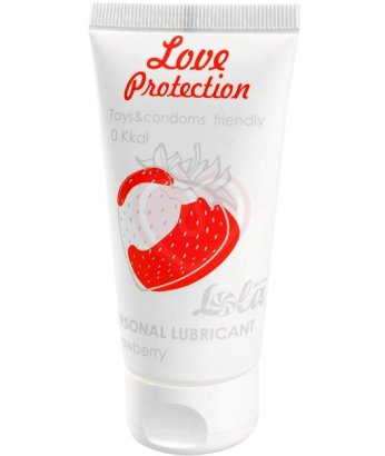 Ароматизированный лубрикант Love Protection Strawberry 50 мл клубника