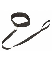 Ошейник с поводком Bondage Collections Collar And Leash Plus Size черный