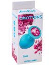 Большая анальная пробка Emotions Cutie Large бирюзовая с розовым кристаллом