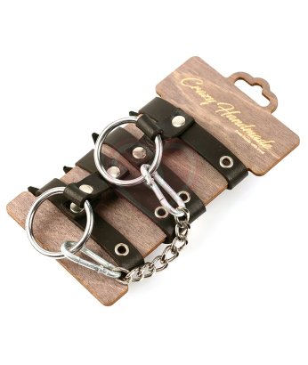 Кожаные наручники из двух ремешков Crazy Handmade
