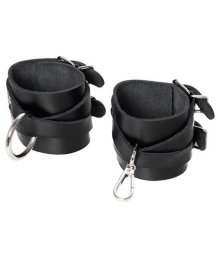 Кожаные наручники с переплетёнными ремнями Crazy Handmade