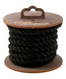 Хлопковая верёвка для шибари на катушке чёрная 3 м