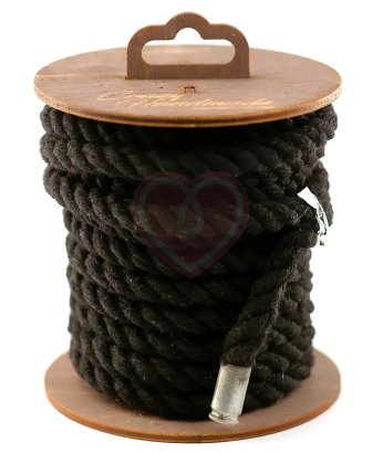 Хлопковая верёвка для шибари на катушке чёрная 5 м
