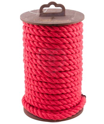 Хлопковая верёвка для шибари на катушке красная 10 м