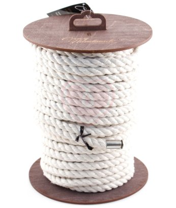 Хлопковая верёвка для шибари на катушке белая 20 м