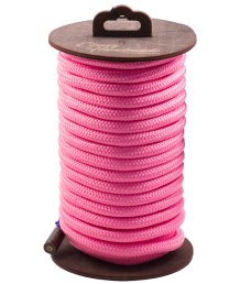 Нейлоновая верёвка для шибари на катушке розовая 10 м 