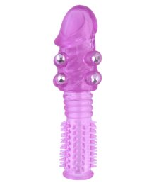 Насадка Toyfa со стимулирующими шариками и усиками 13 см фиолетовая