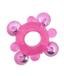 Кольцо эрекционное со стимулирующими шариками розовое