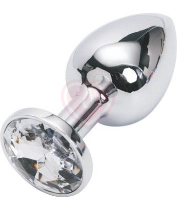Подарочная малая анальная пробка Jewelry Butt Plug Silver Diamond серебряная с алмазом