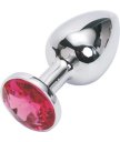 Подарочная малая анальная пробка Jewelry Butt Plug Silver Ruby серебряная с рубином