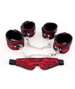 Кружевной набор с наручниками, оковами и маской ToyFa Marcus красный 