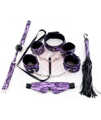 Кружевной набор с аксессуарами для бондажа ToyFa Marcus фиолетовый