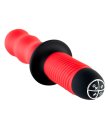 Большой рельефный анальный вибратор с ручкой ToyFa красный