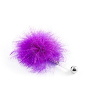 Щекоталка с пушистым мехом и прозрачной ручкой ToyFa Theatre фиолетовая